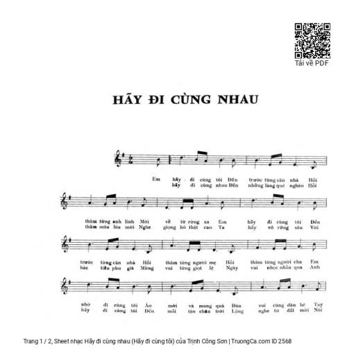 Sheet PDF of Hãy đi cùng nhau (Hãy đi cùng tôi)