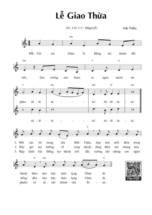 Thánh Vịnh 133, Lễ Giao Thừa