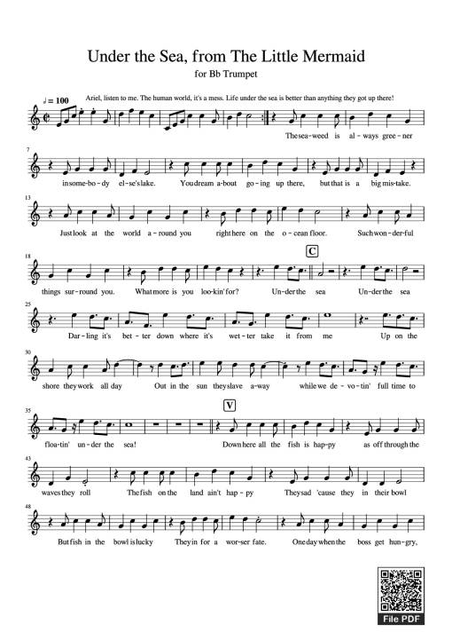 Under the Sea, from The Little Mermaid