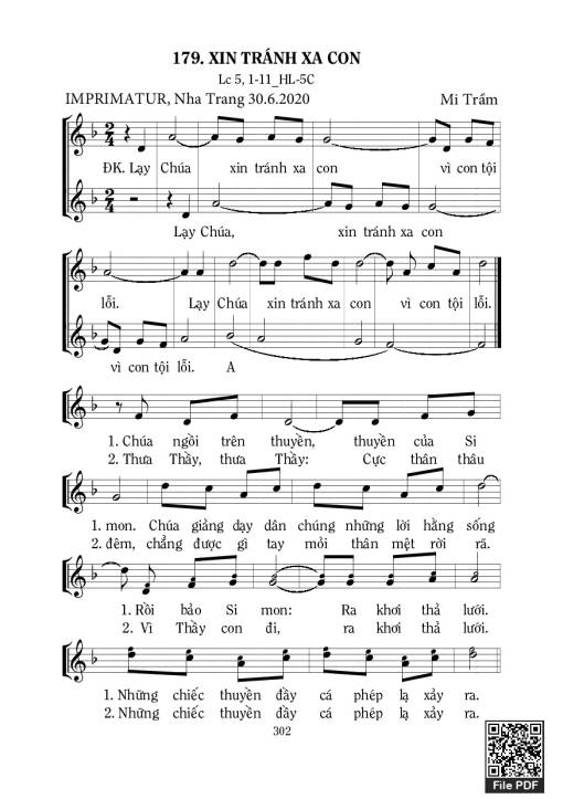 Sheet PDF of Xin Tránh Xa Con