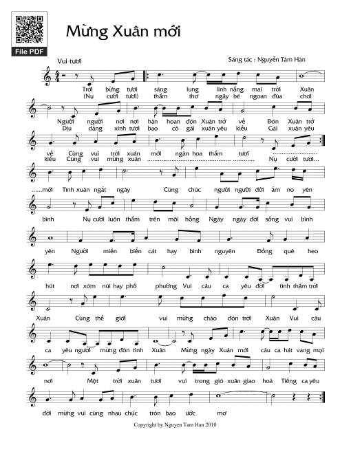 Sheet PDF of Mừng xuân mới