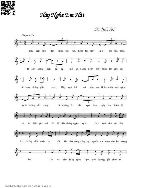 Sheet PDF of Hãy nghe em hát