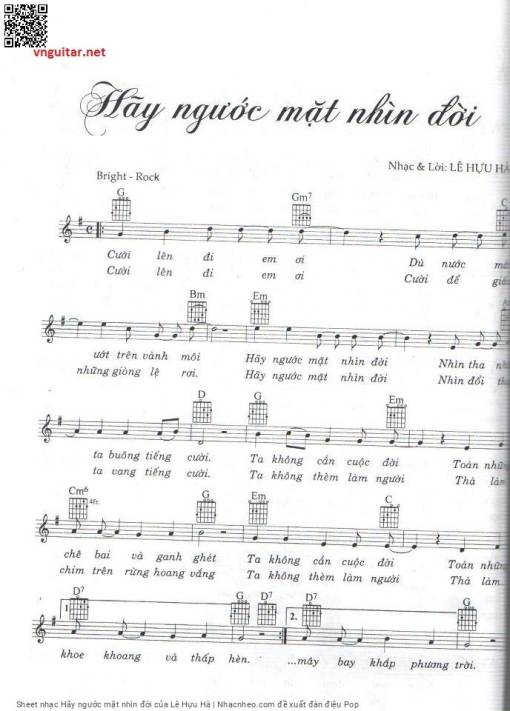 Sheet PDF of Hãy ngước mặt nhìn đời