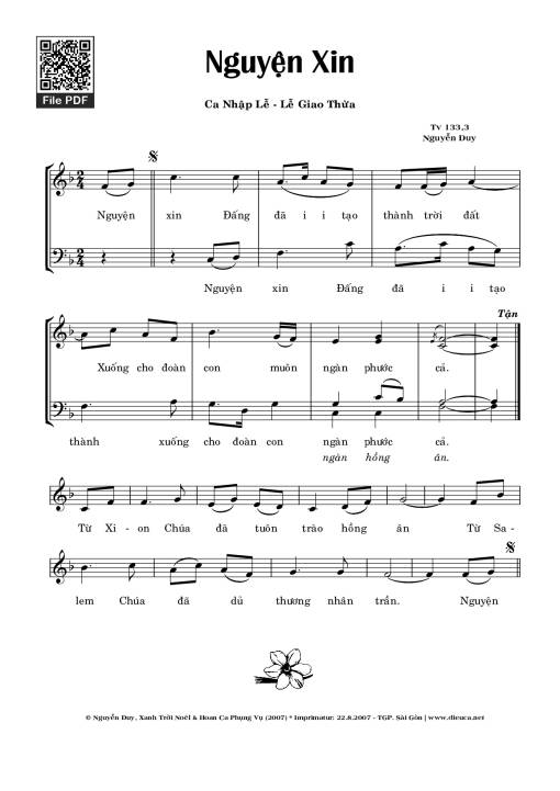Sheet PDF of Thánh Vịnh 133, Nguyện Xin