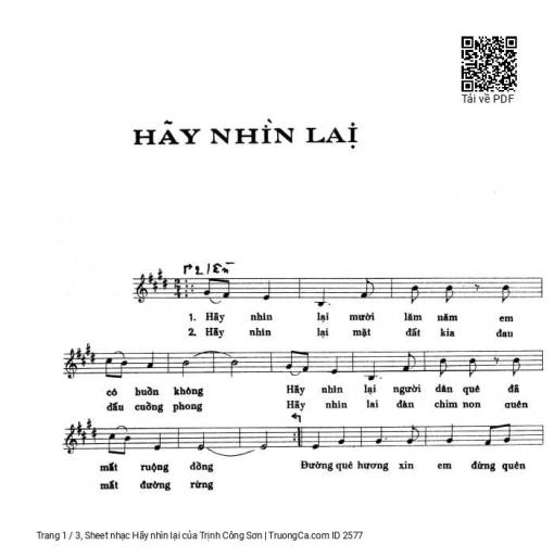 Sheet PDF of Hãy nhìn lại