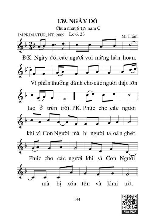 Sheet PDF of Ngày Đó - Mi Trầm