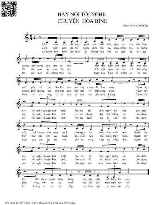 Sheet PDF of Hãy nói tôi nghe chuyện hòa bình