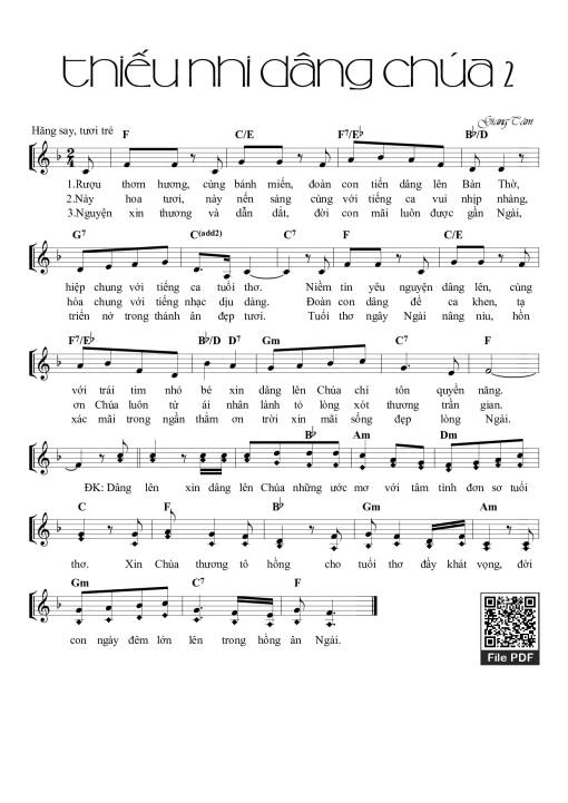 Sheet PDF of Thiếu Nhi Dâng Chúa 2