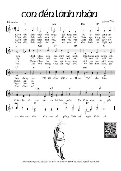 Sheet PDF of Con Đến Lãnh Nhận