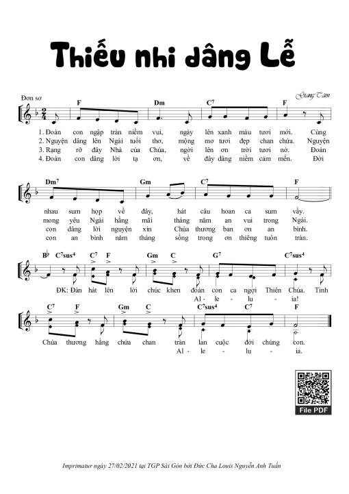 Sheet PDF of Thiếu Nhi Dâng Lễ