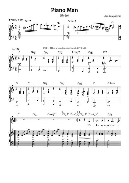 Piano Man (Vocal-Piano the original live version)