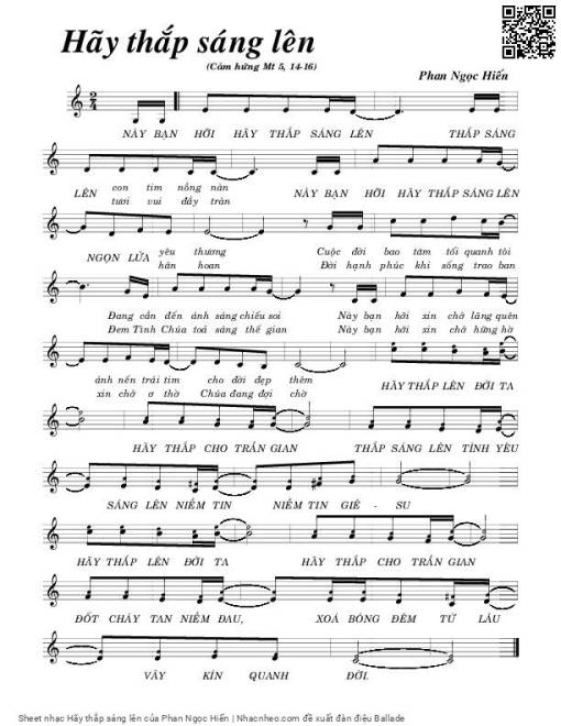 Sheet PDF of Hãy thắp sáng lên