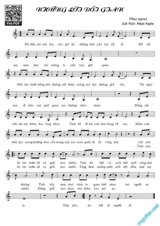 Sheet PDF of Những Lời Dối Gian