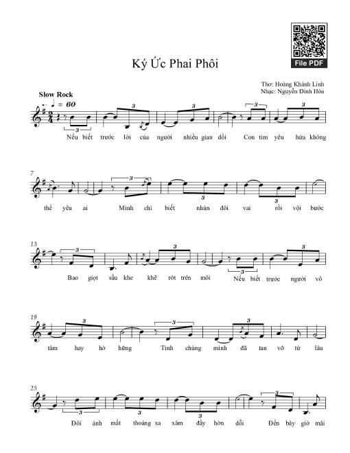 Sheet PDF of Ký ức phai phôi
