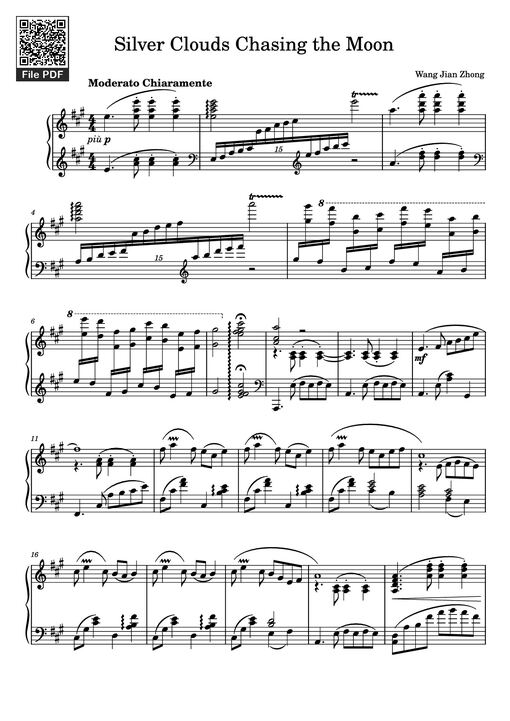 Silver Clouds Chasing the Moon Piano