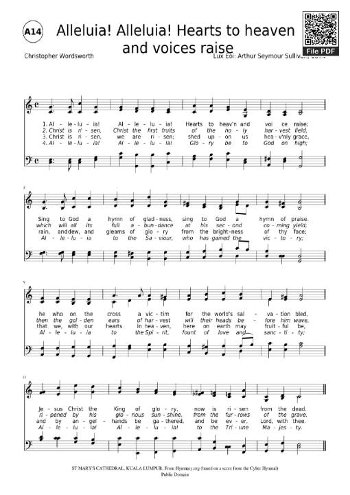 Sheet PDF of Alleluia! Alleluia! Hearts to heaven and voices raise
