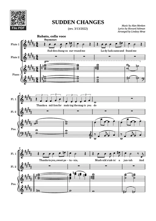 SUDDEN CHANGES Piano