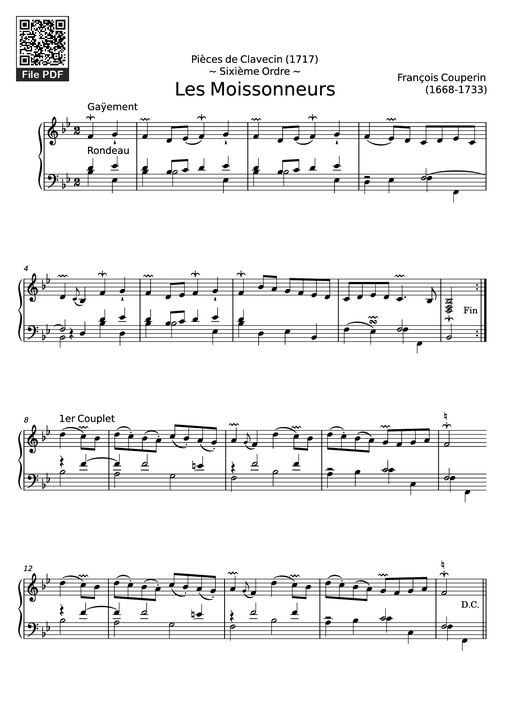 Sheet PDF of Les Moissonneurs