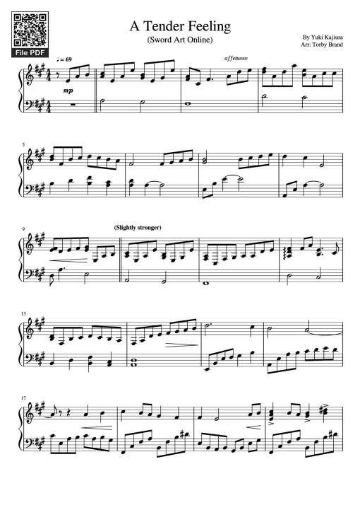 Sheet PDF of A Tender Feeling Piano