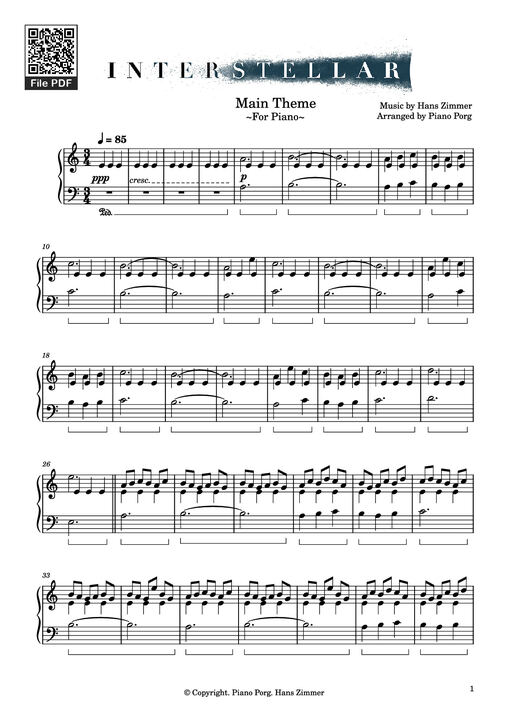 Interstellar Main Theme Piano