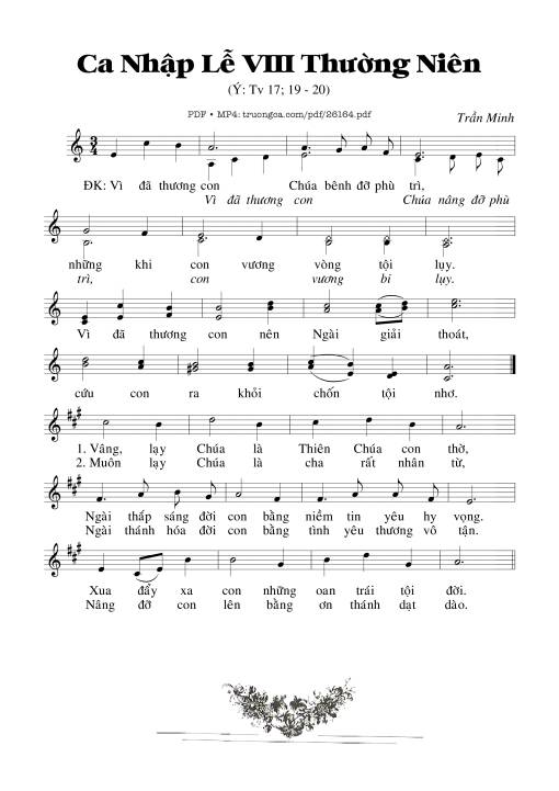 Sheet PDF of Thánh Vịnh 17, Ca Nhập Lễ Chúa Nhật 8 Thường Niên