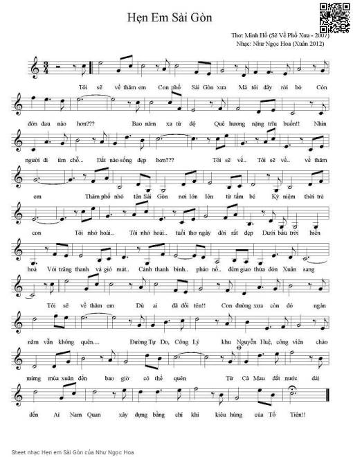 Sheet PDF of Hẹn em Sài Gòn