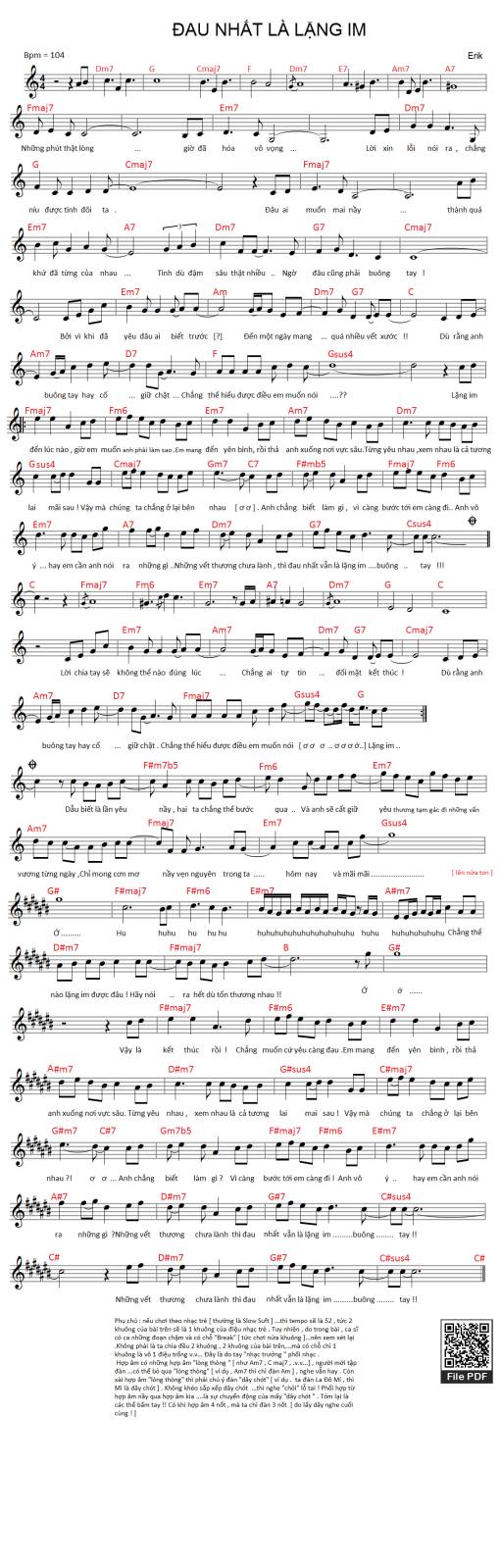 Sheet PDF of Đau nhất là lặng im