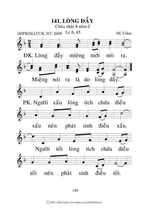 Sheet PDF of Lòng Đầy - Mi Trầm