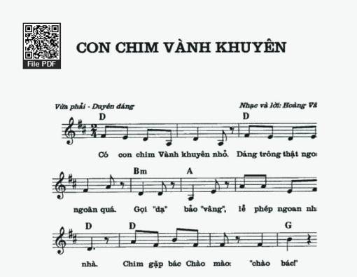 Sheet PDF of Con Chim Vành Khuyên