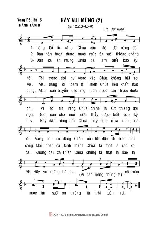 Sheet PDF of Hãy Vui Mừng -2