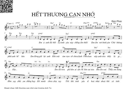 Sheet PDF of Hết thương cạn nhớ