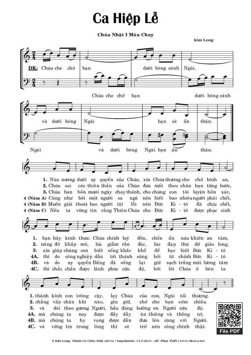 Sheet PDF of Ca hiệp lễ Chúa Nhật 1 mùa Chay