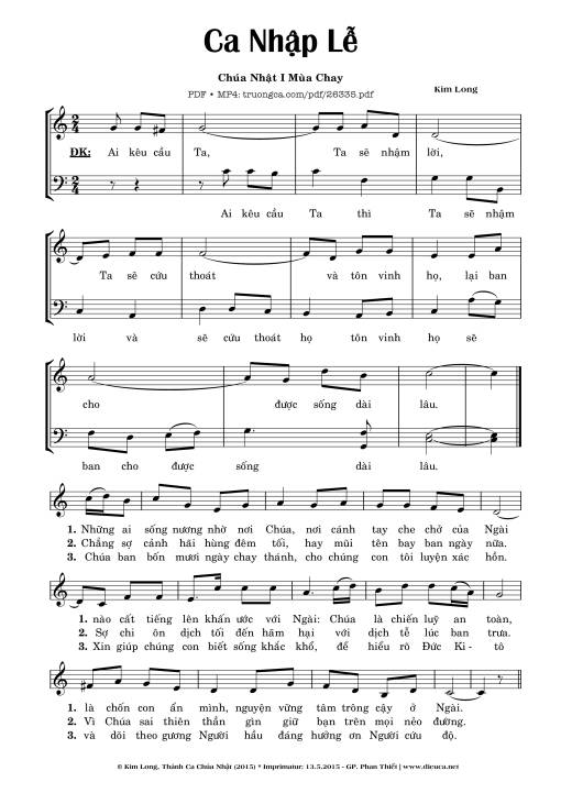 Sheet PDF of Ca Nhập Lễ (Chúa Nhật 1 Mùa Chay)