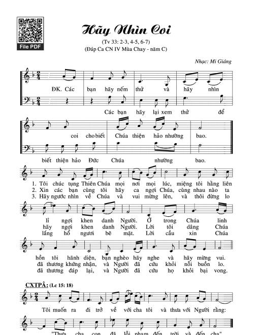 Thánh Vịnh 33, Hãy Nhìn Coi