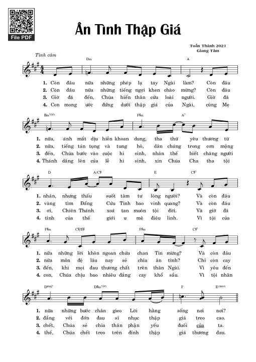 Sheet PDF of Ân Tình Thập Giá