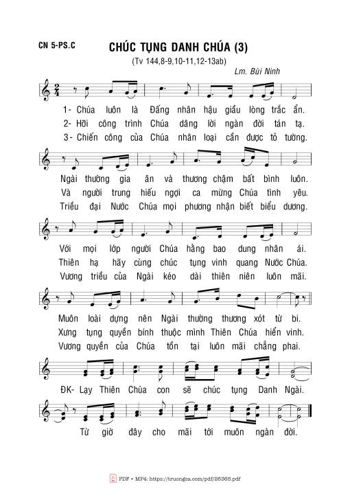 Sheet PDF of Thánh Vịnh 144, Chúc Tụng Danh Chúa -3