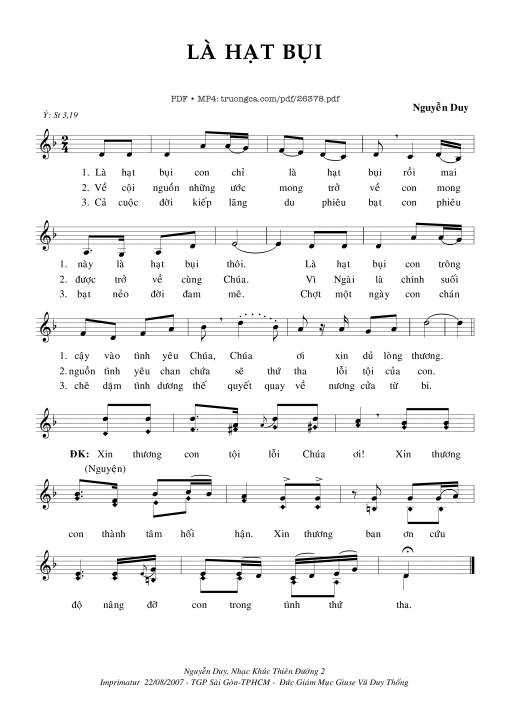 Sheet PDF of Là Hạt Bụi