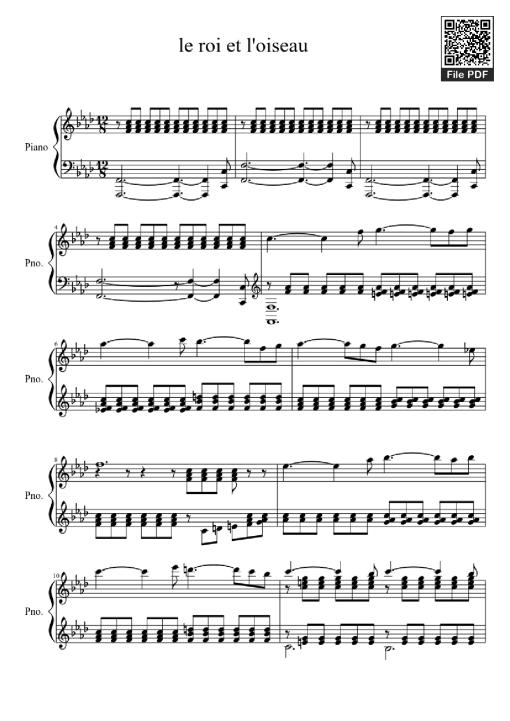 le roi et l'oiseau Piano