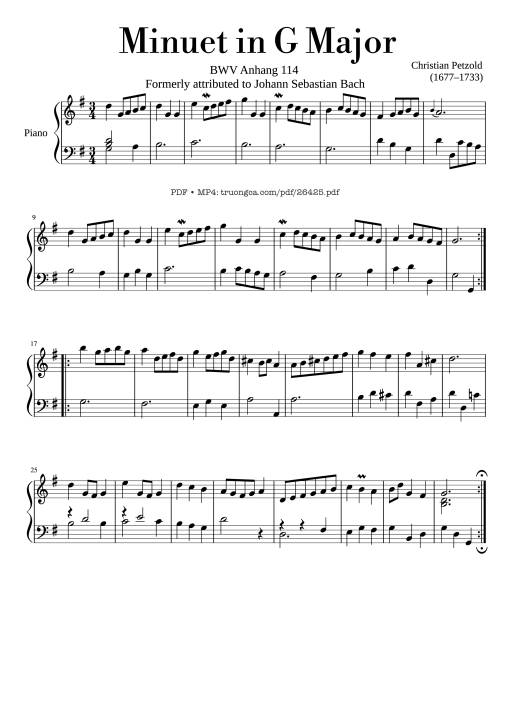 Minuet in G Major Piano