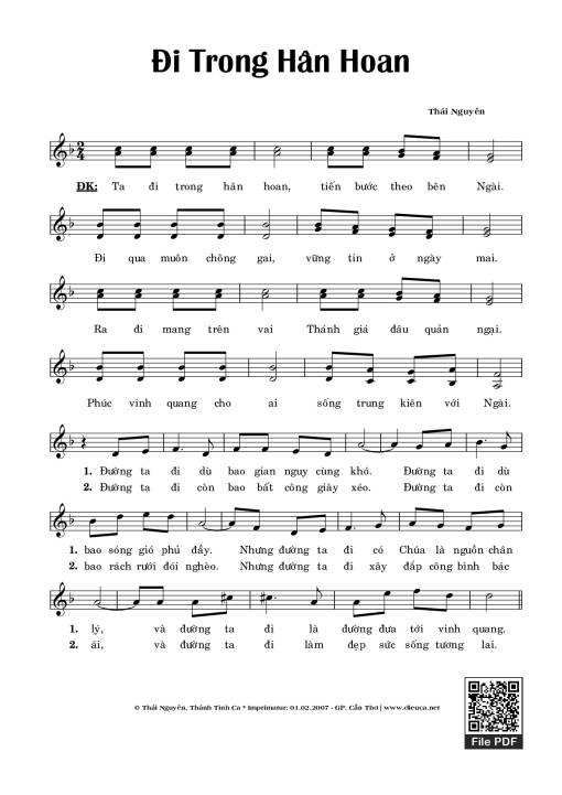 Sheet PDF of Đi Trong Hân Hoan
