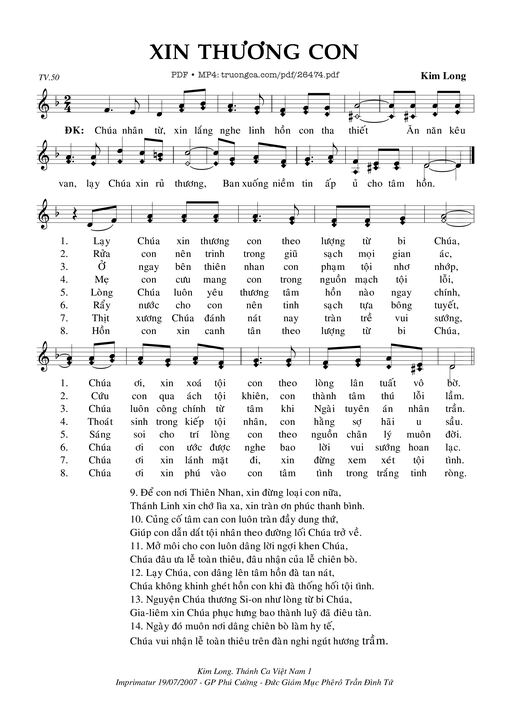 Xin Thương Con - Kim Long