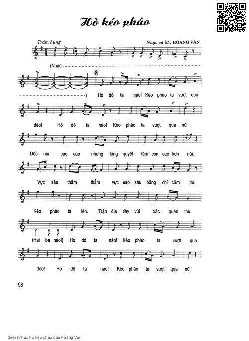 Sheet PDF of Hò kéo pháo - Hoàng Vân