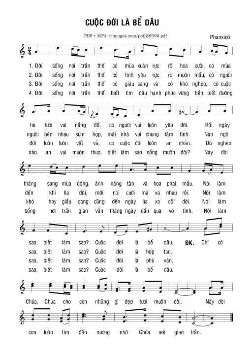 Sheet PDF of Cuộc Đời Là Bể Dâu