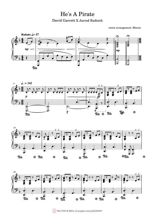 He's A Pirate Piano - Remix Arrangement: Minnie