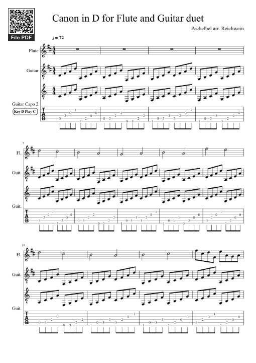Canon in D for Flute and Guitar duet