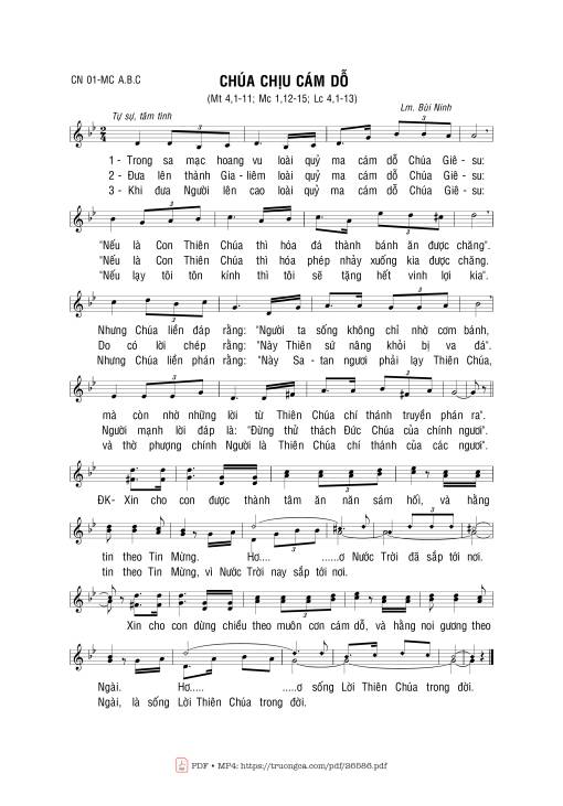 Sheet PDF of Chúa Chịu Cám Dỗ