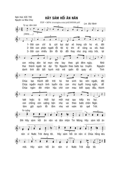 Sheet PDF of Hãy Sám Hối Ăn Năn