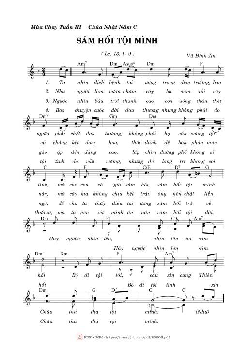 Sheet PDF of Sám Hối Tội Mình