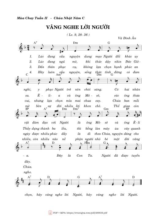 Sheet PDF of Vâng Nghe Lời Người