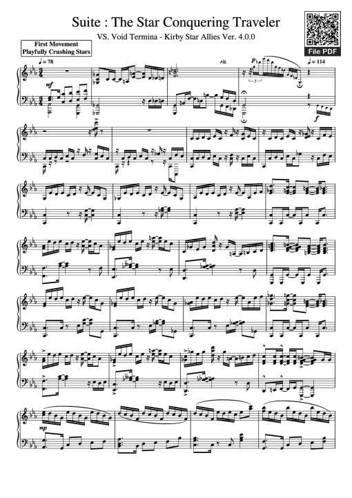 Sheet PDF of Suite : The Star Conquering Traveler Piano